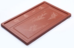 宜兴原创设计紫砂茶盘全手工窄边山水画功夫茶具家用茶台