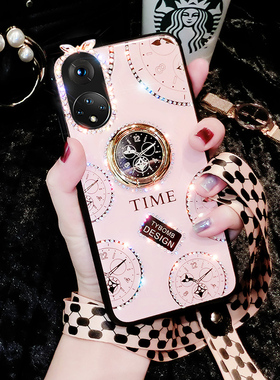 VOKASE 水钻适用华为荣耀50手机壳女款网红50pro高级50se荣耀30保护套20镜头全包s个性创意10防摔带挂绳支架