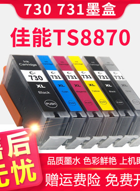 适用Canon佳能PIXMA TS8870打印机墨水盒730 731墨盒PGI730黑色墨盒 CLI731彩色墨盒