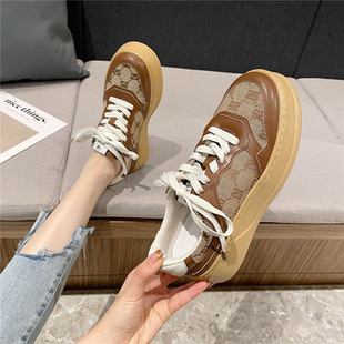拼色复古百搭时尚 商城撤柜新款 休闲板鞋 厚底网红增高饼干鞋 运动鞋
