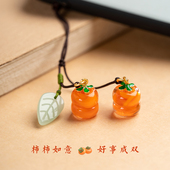 手机挂绳短款 高端事事如意手工编织结实耐用包包饰品手指扣防丢吊绳 指环扣中国风复古琉璃钥匙扣挂链男女款