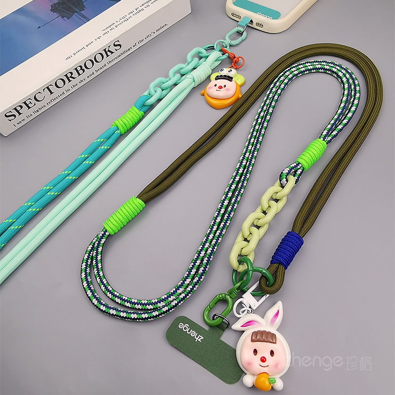 双域手机挂绳斜挎长款可背编织绳男女户外旅游登山出行包链绳卡通可爱挂件手机壳电话套相机小蜜蜂侧背肩带绳