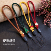 手机挂绳短款 可调节手腕挂件创意卡通可爱圣诞老人节礼物挂饰带子手工编织结实耐用手机壳防丢吊绳学生挂链