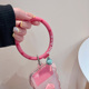 手机挂绳固定夹片手提硅胶环扣大圆圈环挂件短款 精致吊坠防丢挂坠带防丢夹片 手腕绳软胶手环扣环链条挂链女款