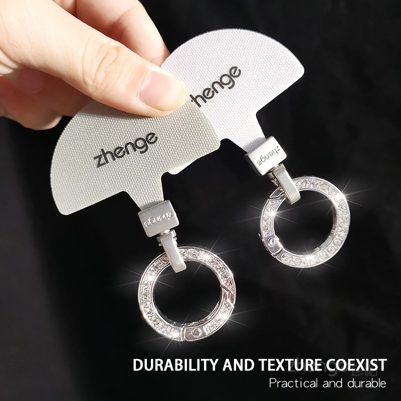 双域手机挂绳夹片水钻金属旋转头薄垫片不顶壳不影响充电手机链圆圈挂钩扣连接贴压片卡条固化布挂件通用新品,3C数码配件,手机挂件/手机链,淘宝优惠券,粉丝福利购,淘宝优惠卷