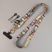 手机挂绳长款 结实耐用手机壳防丢吊绳 斜挎可背肩宽布带子挂链复古图腾民族风花纹挂件可调节挂脖绳高端女款