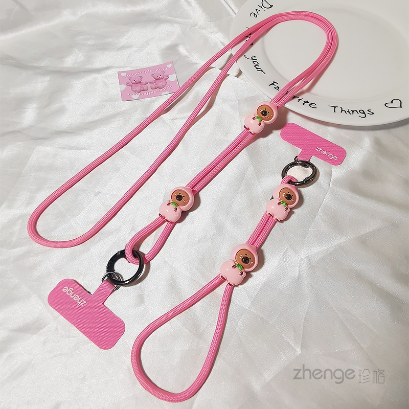 双域卡通可爱手机挂绳女斜挎长款可调节背带户外旅游登山出行手提链挂件手腕短小吊绳手机壳电话套挂绳小清新