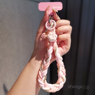 双域手机挂绳手腕短款少女心卡通可爱猫爪铃铛吊坠挂件手绳防丢户外出行旅游登山防掉手提链带子手机壳小吊绳