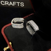 耳饰女轻奢满钻耳环2025年新款 百搭小众设计感高级耳钉耳扣 潮时尚