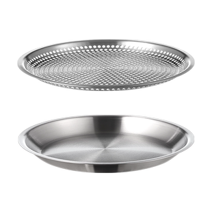 厨房304不锈钢沥油盘圆形滤油网沥油架控油炸盘带过滤网 米木日式