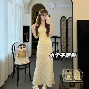 150小个子穿搭巨好看半身裙套装女2026夏季新款绝美短袖两件套145