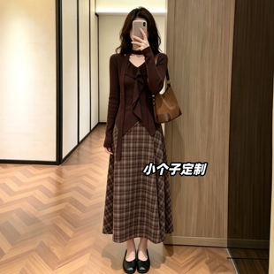 150小个子女装穿搭一整套2026秋季新款半身裙长袖上衣两件套装145