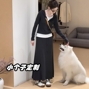 150矮小个子巨好看穿搭一整套2025早秋新款 145 卫衣半身裙减龄套装