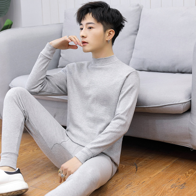 男款半高领冬季青少年纯棉打底衫