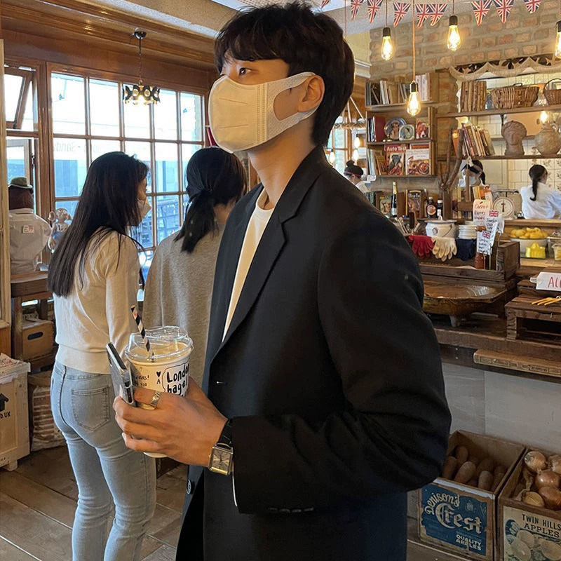 학생복 남성 루즈 캐주얼 쓰리피스 세트 핸섬 플러스 사이즈 면접복 한국식 비즈니스 정장