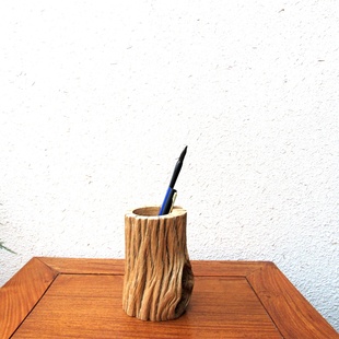 天然胡杨原木笔筒书房办公室摆件自然原生态家居装饰创意软装饰品