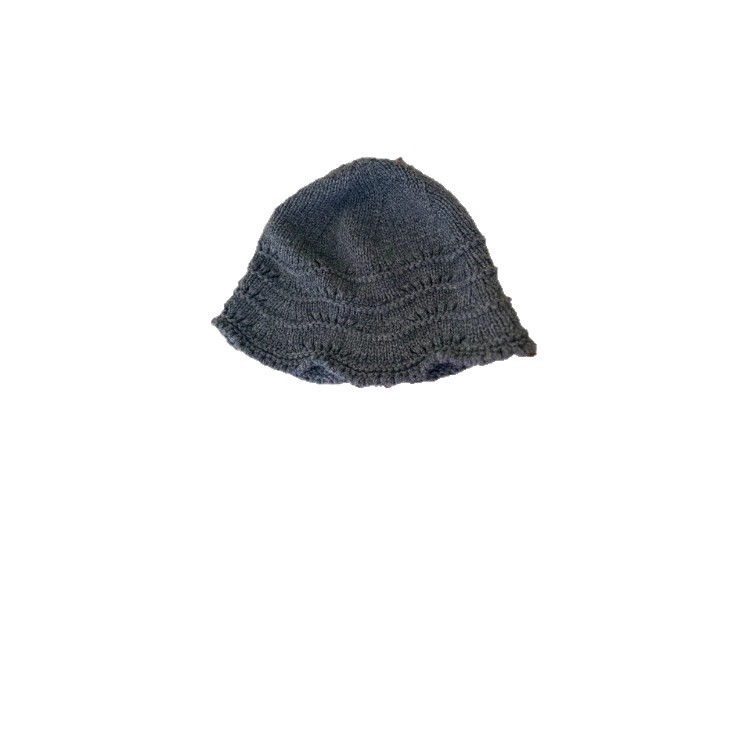 2025 New Korean Style Simple Solid Color Knitted Hat for Women, Autumn and Winter Warm Small-Face Fisherman Hat, Large Head Circumference Woolen Hat