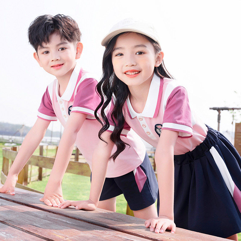 幼儿园园服夏装纯棉运动短袖儿童校服套装毕业服装夏季小学生班服