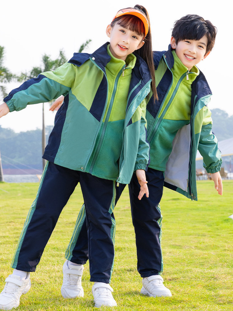 舞动衣凡校服班服绿色冲锋衣秋冬