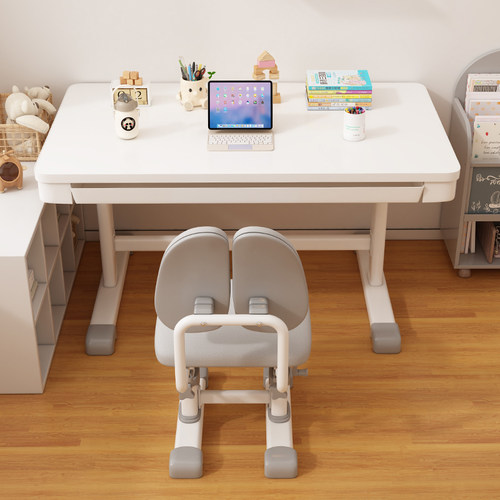 手摇儿童学习桌书桌小学生家用升降学生办公桌课桌椅套装简易桌子