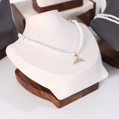 胡桃木人像模特项链首饰展示架