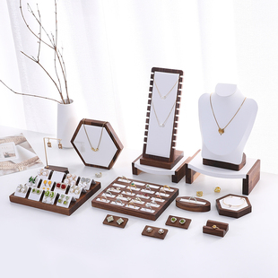 胡桃木首饰展示架饰品项链模特收纳架子戒指耳钉珠宝摆摊橱窗陈列