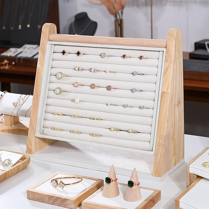 实木立式大容量戒指收纳架摆摊首饰展示架指环戒指饰品展示道具