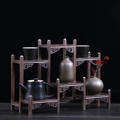 茶壶茶具中式摆件展示博古架实木