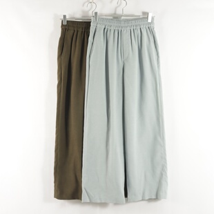 休闲直筒裤 女纯色时尚 通勤百搭松紧高腰显瘦长裤 日单新款