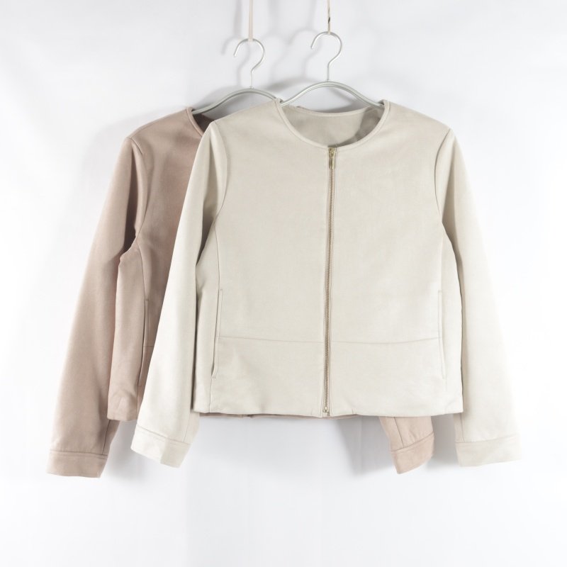 日单新款通勤百搭圆领拉链直筒显瘦上衣女纯色长袖休闲麂皮绒外套,女装/女士精品,短外套,淘宝优惠券,粉丝福利购,淘宝优惠卷