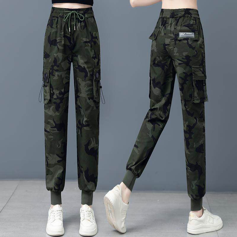 运动裤垂感舒适束脚常规休闲裤宽松高腰阔腿春夏秋大码百搭女款裤