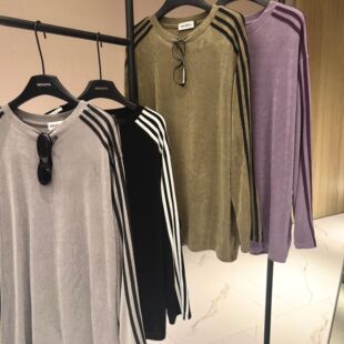 圆领防晒打底长袖 慵懒宽松潮流薄款 T恤CP801 侧条风尚