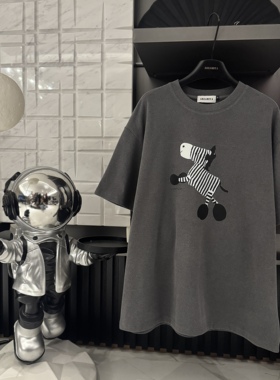 【出逃小马】春夏女款软糯质感斑马圆领T恤CP663