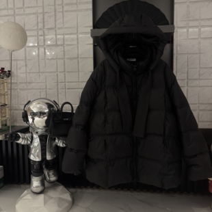 秋冬保暖连帽飘带设计羽绒服CP603 女款 冬日暖意