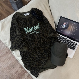 字母印花圆领短袖 夏季 T恤CP292 豹纹时刻