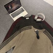 线条达人 女款 潮牌大版 型极简四条杠长袖 T恤CP692