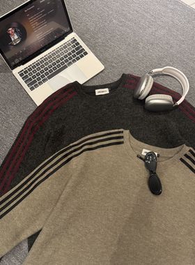 【线条达人】女款潮牌大版型极简四条杠长袖T恤CP692