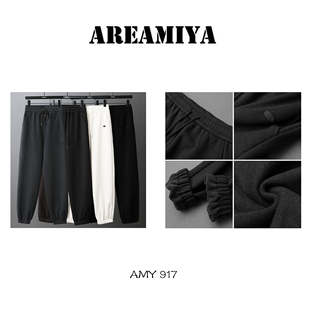 AMY917 慵懒感极简加绒束脚卫裤 艾蒂 冬日卫裤