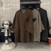 慵懒学姐 秋季 磨毛女款 慵懒十字架中袖 t恤衣CP607