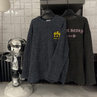 慵懒十字架长袖 刺绣磨毛女款 秋季 t恤CP609 街塔记忆