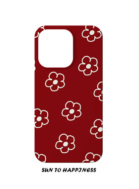 原创可爱红色小花适用苹果17PROMAX手机壳菲林iphone16plus软壳14趣味少女萌系15治愈手绘甜美简约全包二合一