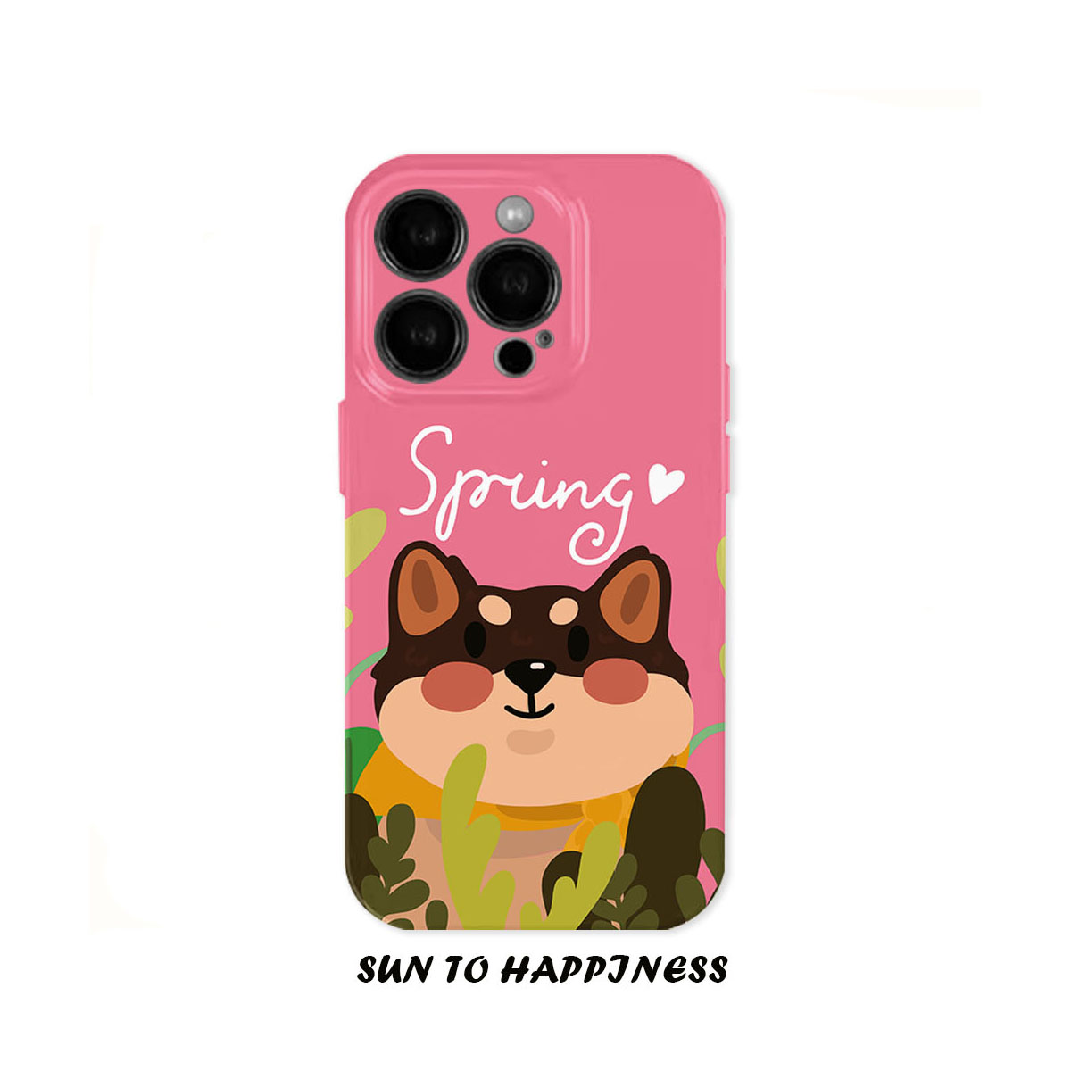 粉色可爱柴犬苹果16菲林手机软壳