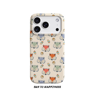 原创日韩可爱小狐狸适用苹果17PROMAX菲林手机壳iphone16plus软壳15趣味萌系14治愈全包二合一卡通不撞壳