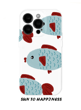 原创嘟嘴小鱼儿适用苹果17PROMAX菲林手机壳iphone16plus软壳15趣味萌系卡通13可爱治愈日韩简约全包二合一