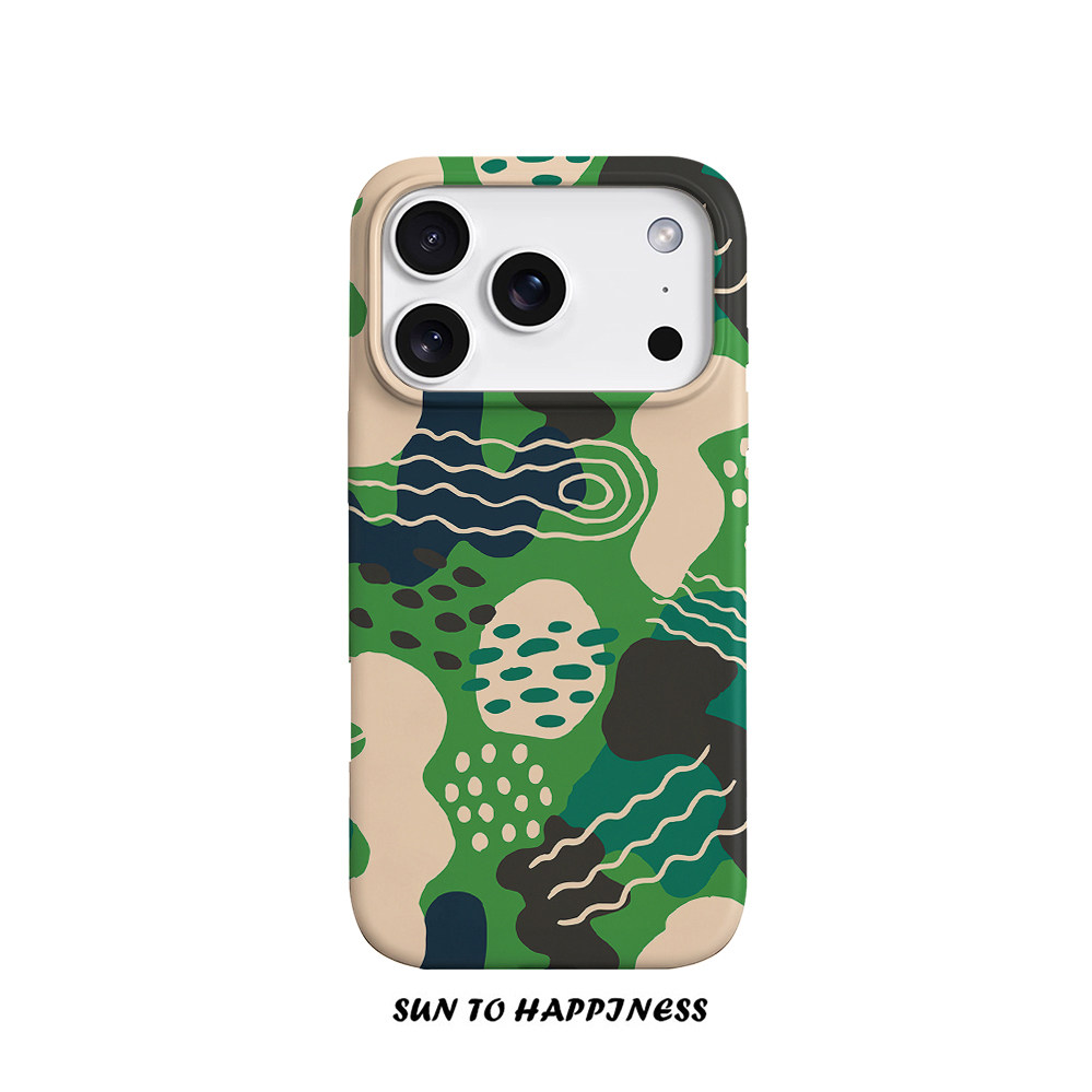 原创抽象个性绿色涂鸦适用苹果18PROMAX菲林手机壳iphone16plus软壳17e欧美潮流全包艺术二合一创意华为时尚