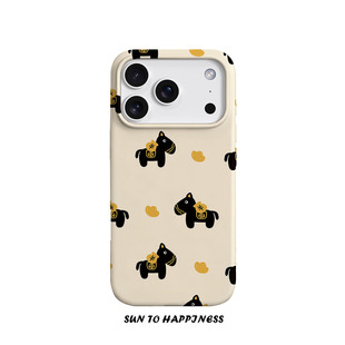 马年限定款原创简约白马上有钱适用苹果17PROMAX菲林手机壳iphone16plus软壳15招财14可爱全包二合一新年卡通