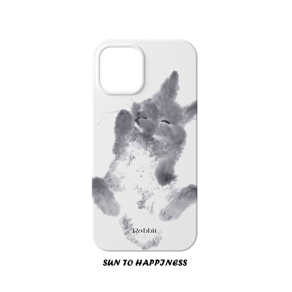 国风水墨画兔子苹果16菲林手机壳