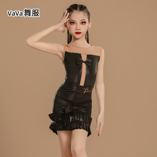 vava高光拉丁舞服女童2026春夏新款显瘦显白舞蹈演出服拉丁练功服