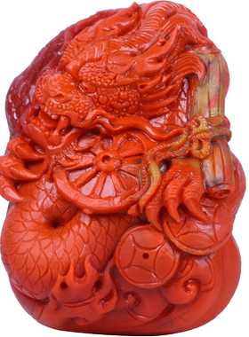 梅林达男女南红玛瑙神龙吊坠