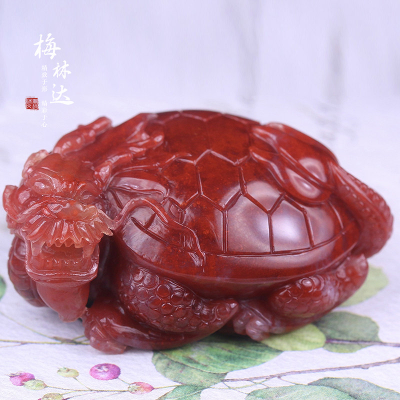 Melinda/梅林达【梦澜】天然南红玛瑙吊坠苏工精雕瑞兽龙龟玉挂件